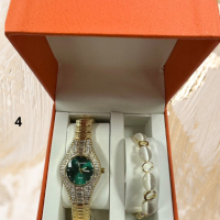Подаръчен комплект: елегантен часовник и гривна с кристали!, снимка 4 - Дамски - 44776501