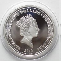 Сребърна монета 2 долара 2010 Годината на Тигъра, снимка 2 - Нумизматика и бонистика - 42592038
