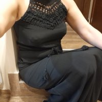 Стилна, черна дамска рокля № М-Л, снимка 2 - Рокли - 41184962