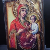 Икона на платно А4 на Пресвета Майка Богородица Закрилница - ръчна изработка . Модел А., снимка 5 - Икони - 42689100