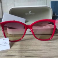 Swarovski нови дамски луксозни слънчеви очила с кристилни елементи червени , снимка 9 - Слънчеви и диоптрични очила - 33545942