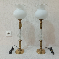 Комплект от две големи месингови лампи - лампа, снимка 1 - Настолни лампи - 44682318