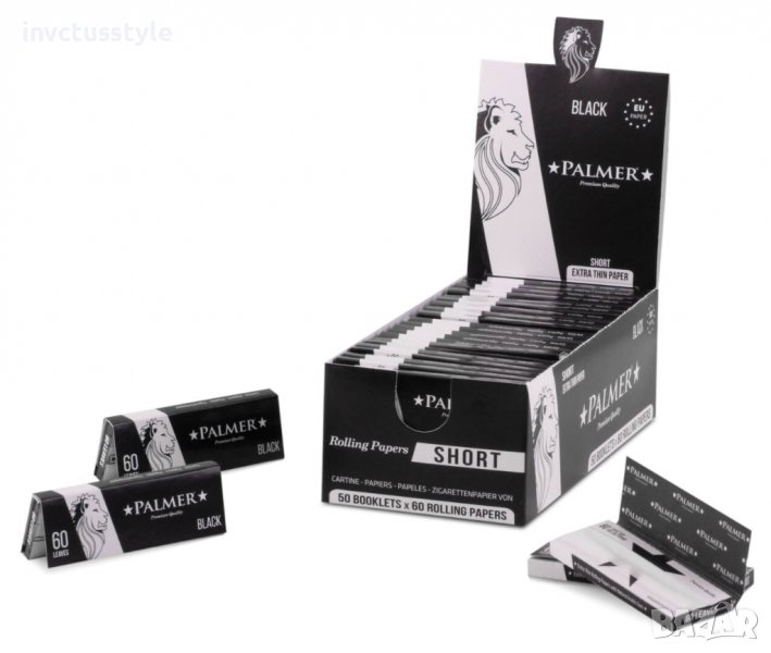 PALMER Short Black (Extra thin paper) - Листчета за цигари - Цена за 1бр., снимка 1