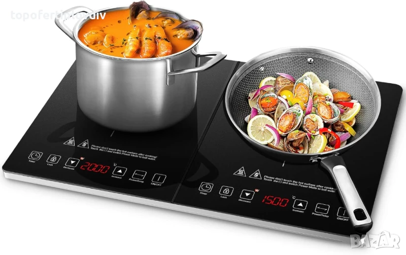 Индукционен котлон AMZCHEF Induction Hob 2 Plates,Гаранция, снимка 1