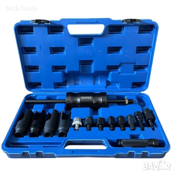 Комплект обратен чук за вадене на дюзи 14 части HAWEK, снимка 1