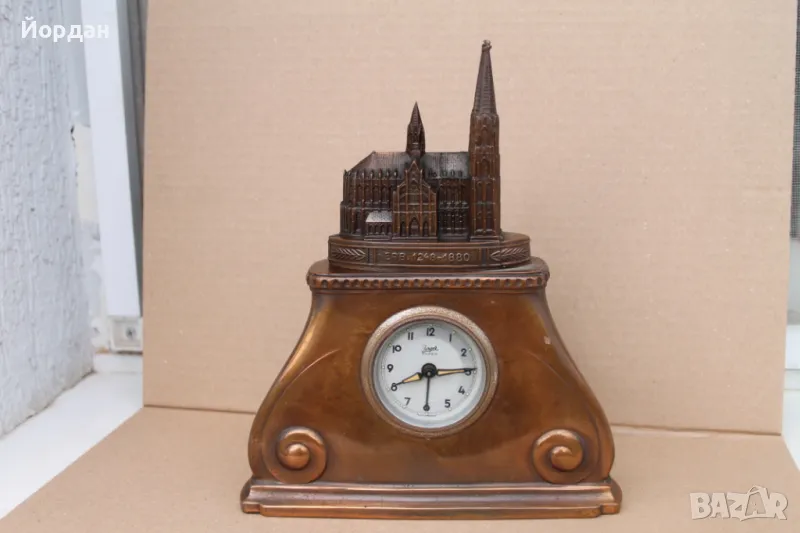 Античен Немски декоративен часовник с ''Кьолнската катедрала'', снимка 1