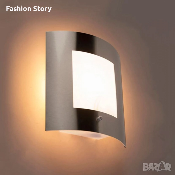 Външна градинска лампа аплик от неръждаема стомана – IP44, снимка 1