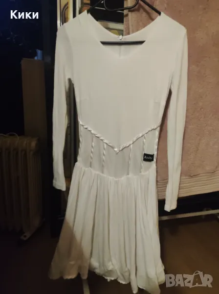 Бяла рокля за спортни танци стандарт, снимка 1