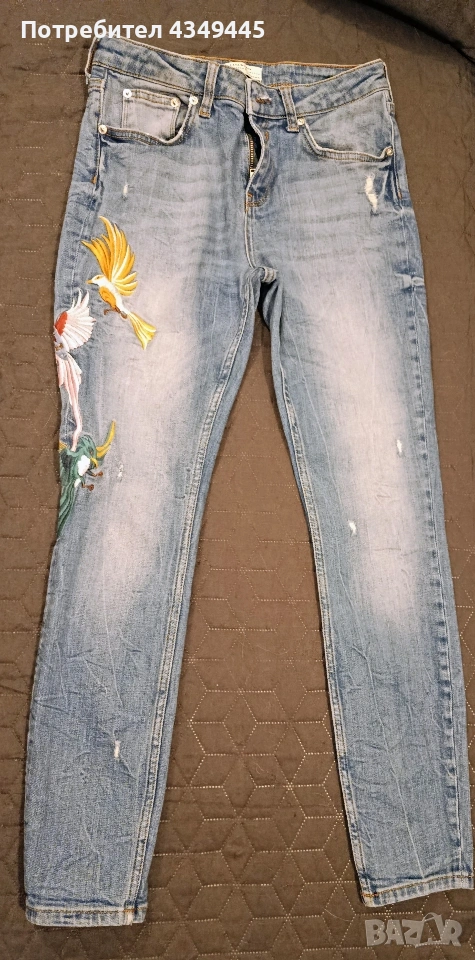 Дамски деним Zara woman с апликация, снимка 1