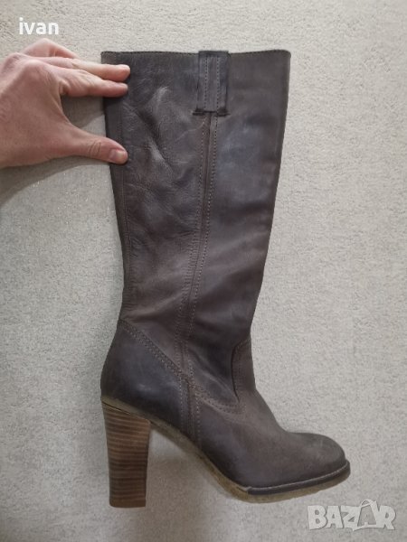 Дамски ботуши Естествена кожа. размер 40. ток 8.5 см. нови , снимка 1