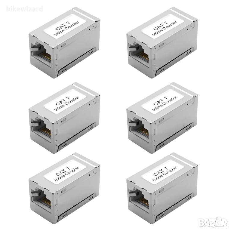 RJ45 Lan 6 броя съединители Cat7 Ethernet кабел удължителни адаптери НОВИ, снимка 1