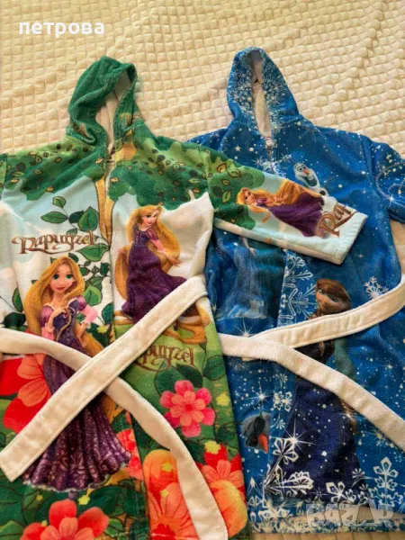 2 бр. халат хавлия за баня за 6-8 години, снимка 1