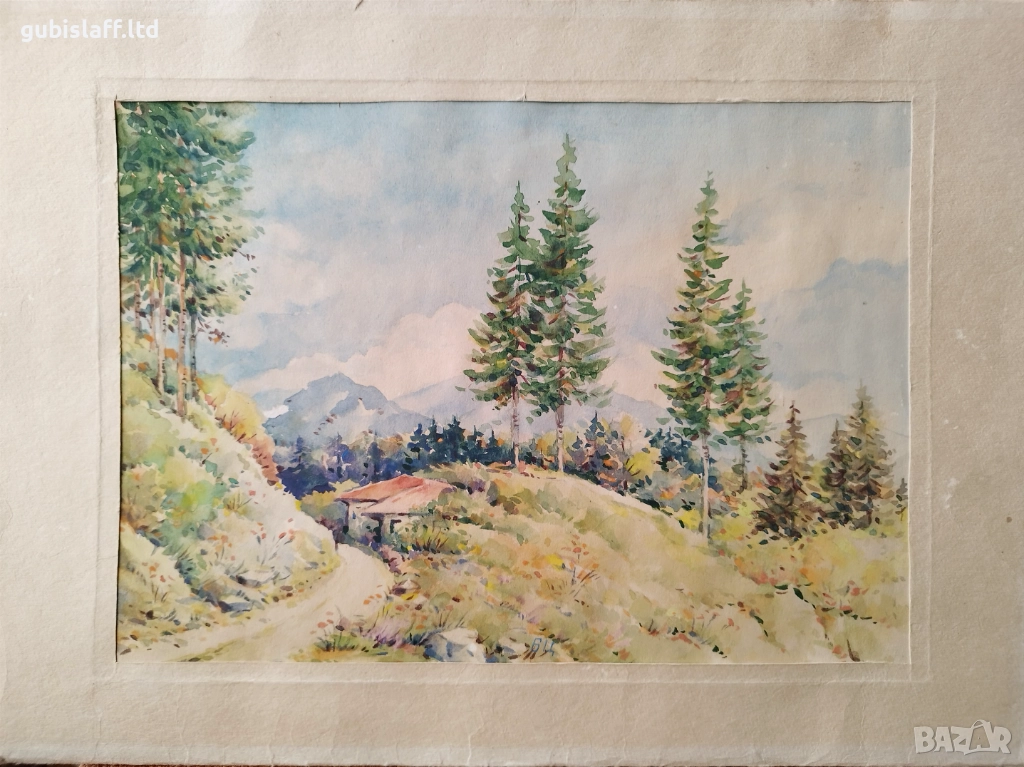 Стара картина, пейзаж, Б.Ц., 1960-те год., снимка 1