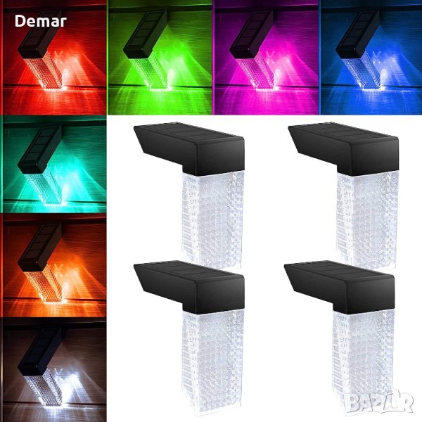 Стълбищни соларни светлини Студено бяло + промяна на цвета, снимка 1