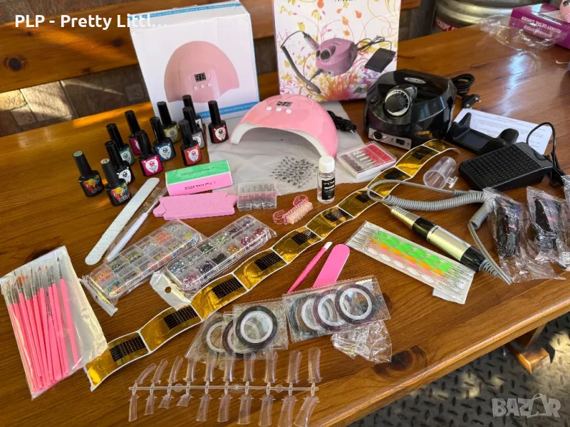 Комплект за маникюр гел лак електрическа пила печка лампа uv/led, снимка 1