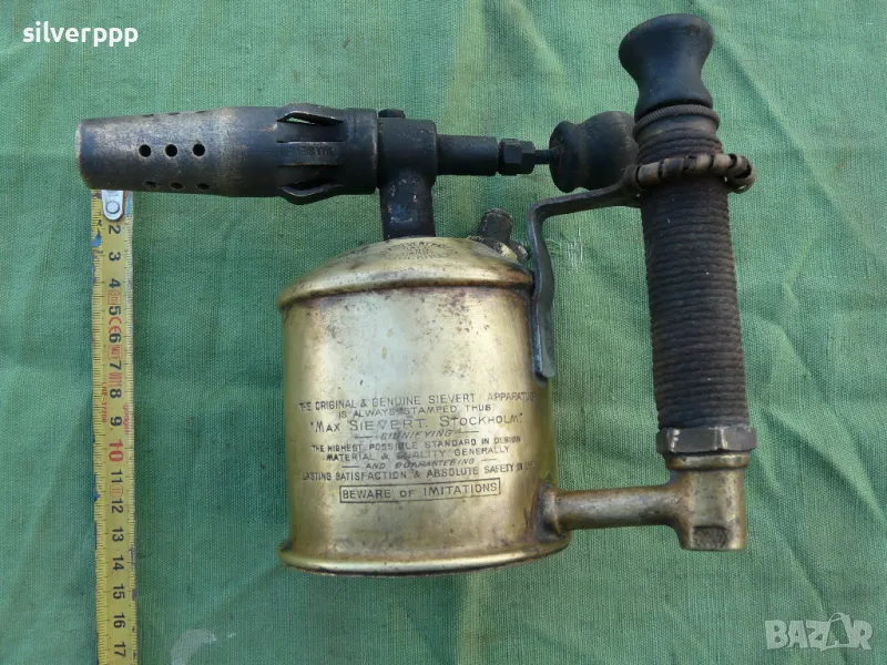  Стара шведска бензинова лампа , снимка 1