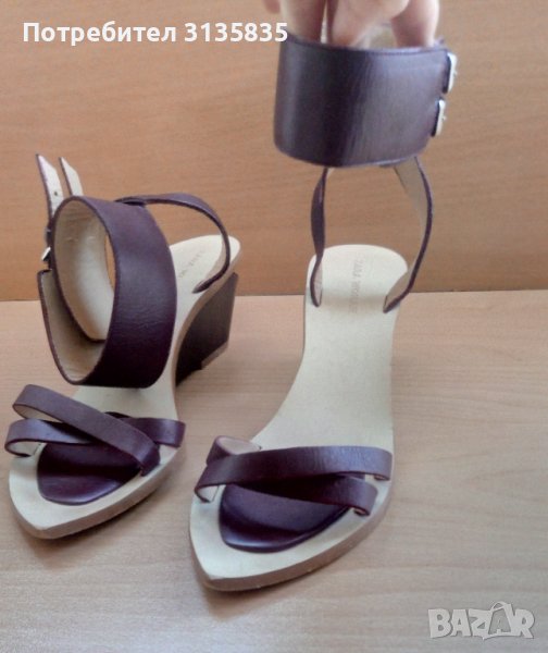 Дамски сандали Zara, естествена кожа, снимка 1