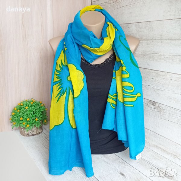 3316 Дамски шал с цветни орнаменти, снимка 1