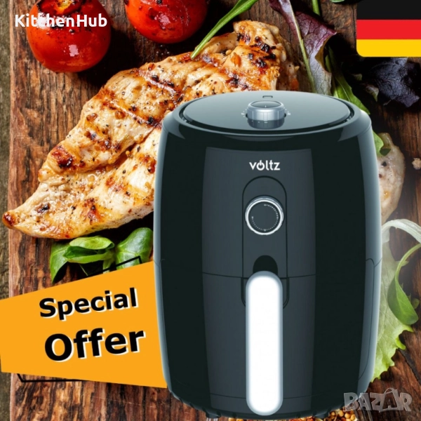 Фритюрник с горещ въздух Air Fryer Voltz V51980L, 1000W, 2 литра,, снимка 1