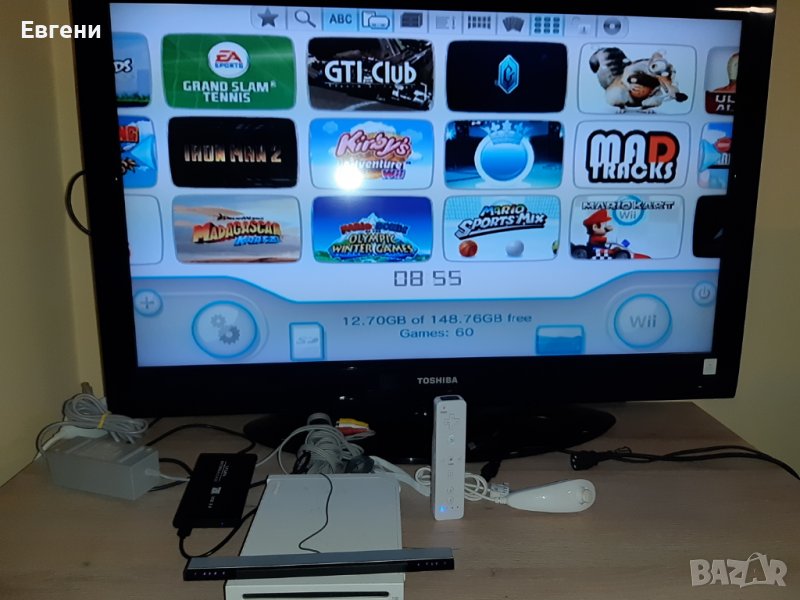 Нинтендо Nintendo wii комплект цената е за всичко 89 игри на хард диск, снимка 1
