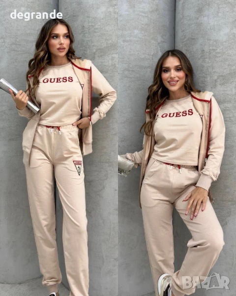 Памучни екипи Guess от 3 части с бродирано лого, снимка 1