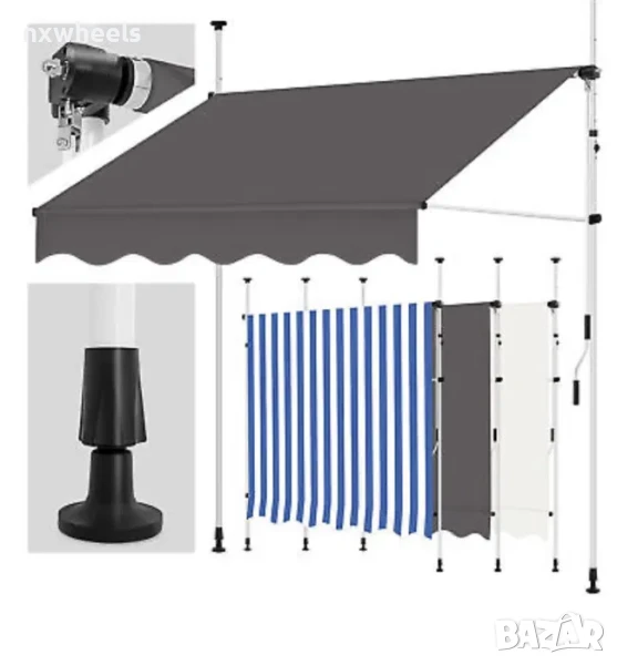 Тента Навес Сенник Бърз Монтаж Без Пробиване Ветроустойчиви, снимка 1