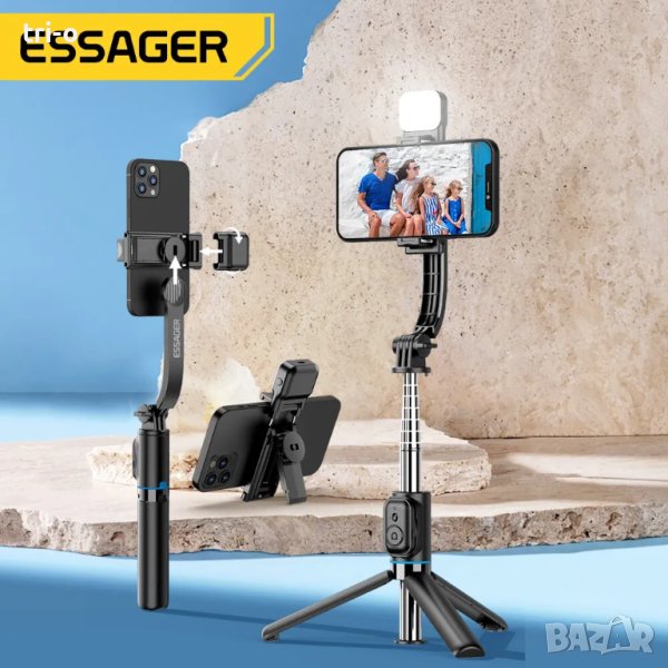 Essager Селфи стик Удължен статив за всички мобилни телефони Bluetooth Дистанционно управление, снимка 1