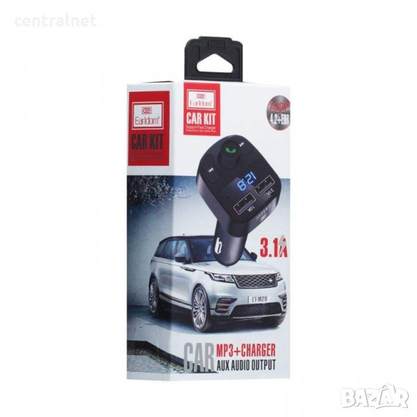 FM Трансмитер Earldom ET-M29, Bluetooth, USB, 3.1A, Черен, снимка 1