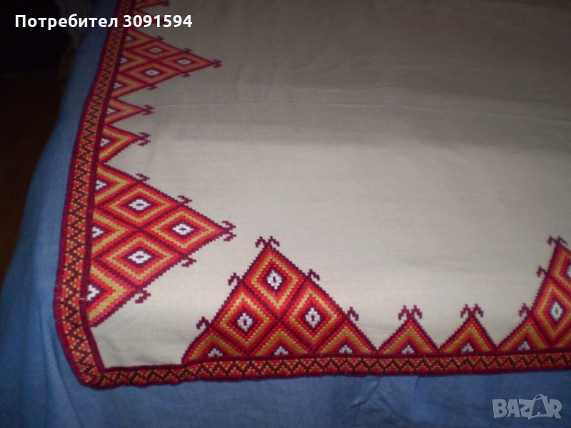 Ретро  ръчно бродирана покривка за маса , снимка 1