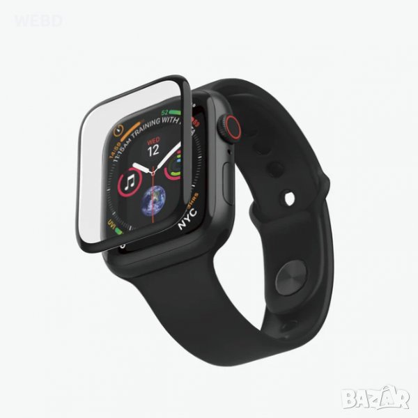 Стъклен протектор за iWatch 4/5/6/SE 44mm Black, снимка 1