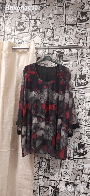 Макси Блуза от Ефирен Шифон в абстрактен десен!, снимка 1