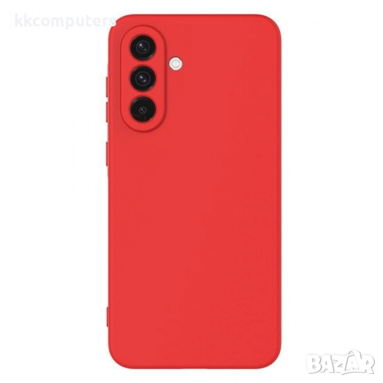 Силиконов кейс bSmart Silicone Soft Cover, За Samsung Galaxy A17, Червен и Протектор, снимка 1