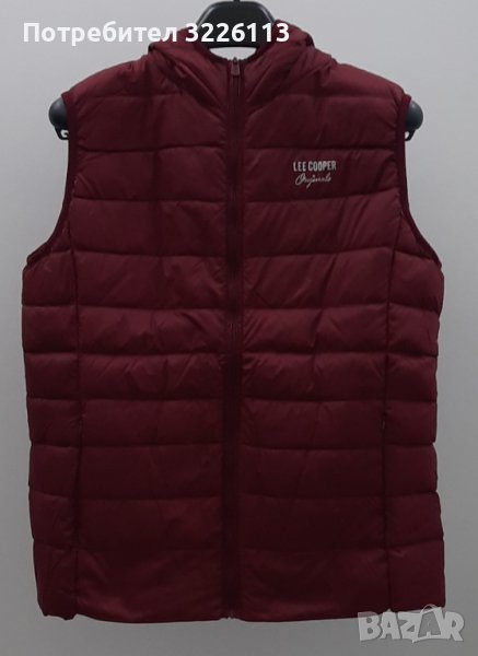 Дамски елек с гъши пух Lee Cooper Hlite Gilet, Burgundy, размери - S, M и XL  , снимка 1