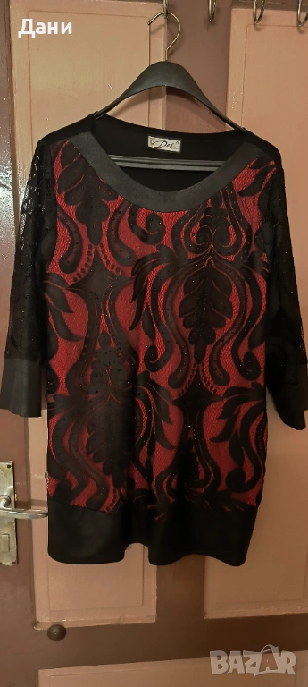 Дамска блуза с черни перлички, снимка 1