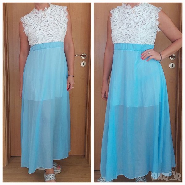 Елегантна дълга рокля с дантела , снимка 1