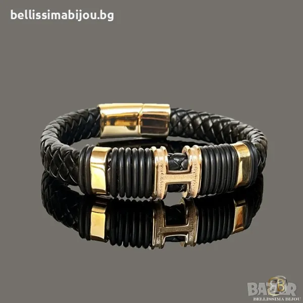 Мъжка Гривна от Кожа и Медицинска Стомана, снимка 1