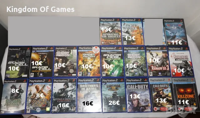 Игри за PS2 Tom Clancy's Splinter/Operation Air Assault/Call Of Duty/Killzone/Medal Of Honor/Top Gun