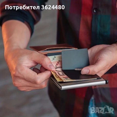 Черен портфейл с RFID защита кожен, снимка 11 - Портфейли, портмонета - 41958745