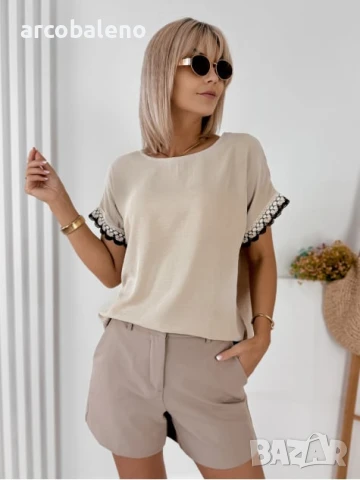 Дамска блуза с къси ръкави GENUA, 3цвята , снимка 3 - Тениски - 51022363