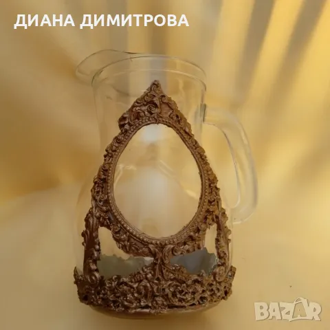 Ръчно декорирана кана! Подарък!, снимка 2 - Декорация за дома - 47818989