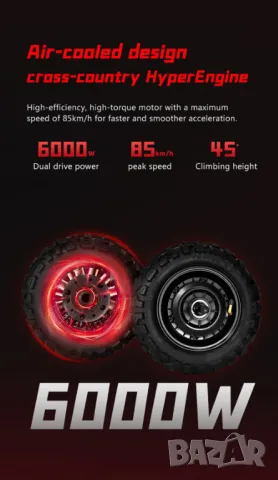 Електрически скутер/тротинетка със седалка BOYUEDA S5 6000W 38AH, снимка 3 - Други спортове - 49588922