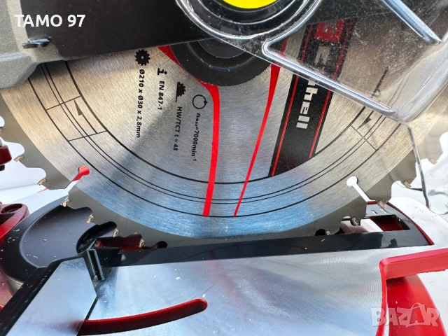 Einhell TC-MS 2112 - Настолен циркуляр 1600W 210mm неразличим от нов!, снимка 6 - Триони и циркуляри - 53714599