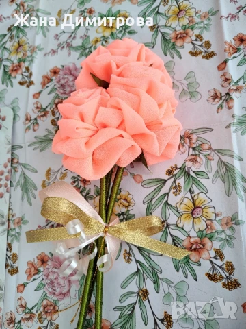 Ръчно изработени рози, снимка 9 - Декорация за дома - 35319141