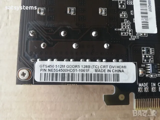 Видео карта NVidia GeForce Palit GTS450 HDMI 512MB GDDR5 128bit PCI-E, снимка 9 - Видеокарти - 47827942