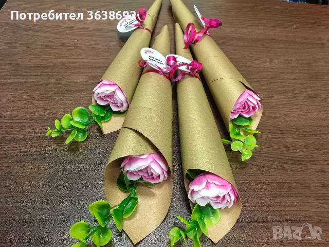 Малки букетчета от глицеринов сапун , снимка 3 - Изкуствени цветя - 55738692