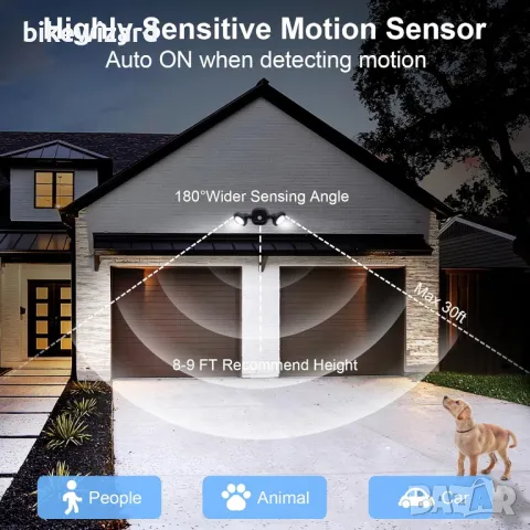 Toowell LED външна лампа с детектор за движение НОВА, снимка 2 - Външни лампи - 49487173