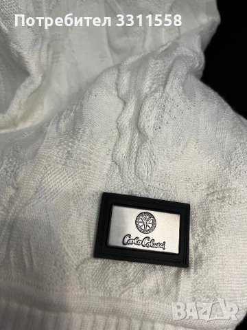 Carlo Colucci - Бяла Тениска 3D Плетка, снимка 2 - Тениски - 53531275