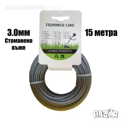 Kорда за бензинов тример 3 мм - 15м -2 вида, снимка 2 - Градинска техника - 53844349