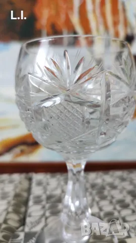Български кристал, чаши за коняк , снимка 7 - Чаши - 48011867