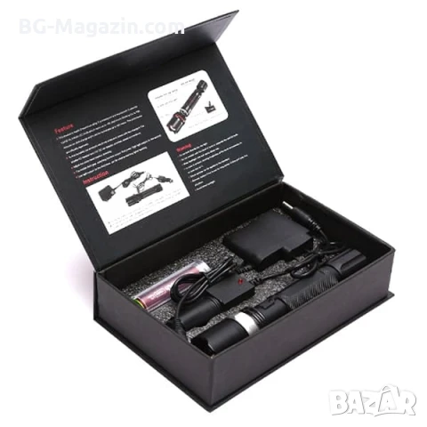 Мощен полицейски акумулаторен лед фенер CREE LED презареждаем регулируем фокус лов риболов къмпинг, снимка 7 - Къмпинг осветление - 51027702